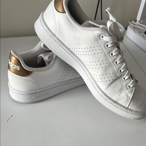 Adidas Stan Smith Women's White and Gold Sneakers sz 9